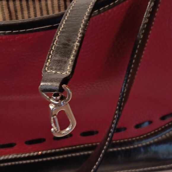 Brighton Red and Black Bag. Vintage. Classic. RED - Picture 9 of 12